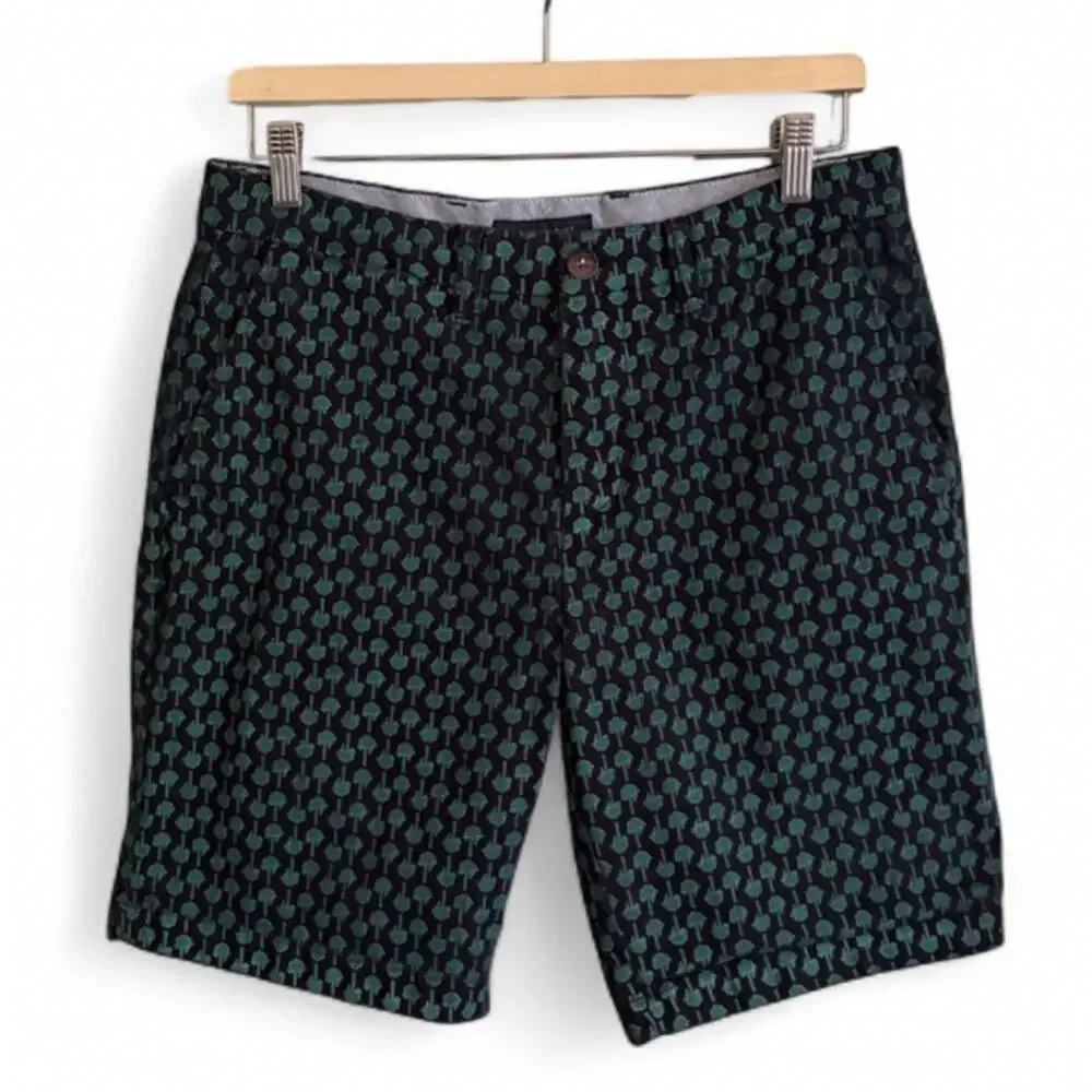 Tommy Hilfiger Flex PGA Golf Shorts Mens 31 Navy Palm Tree Print Performance